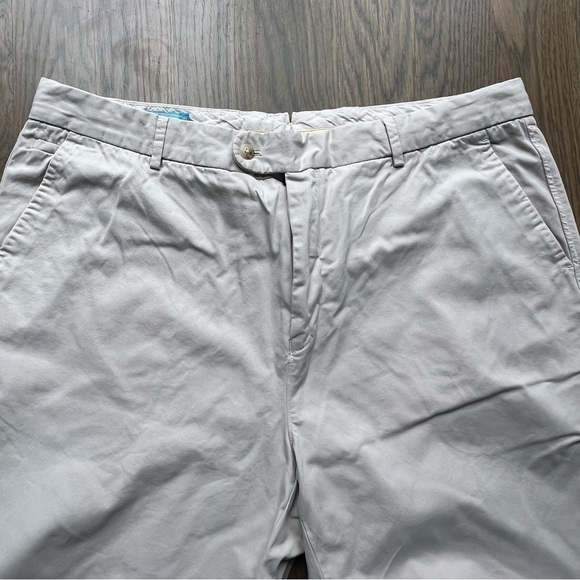 J McLaughlin Shorts Mens Size 40 Solid Khaki Flat Front Cotton Chino academia E - Picture 7 of 10